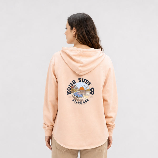 Road to the Beach Womens Pullover Hoodie - Blush
