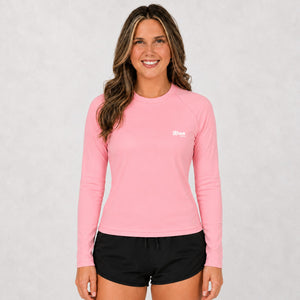 Script Stetch UV L/S Womens Rashguard - Pink