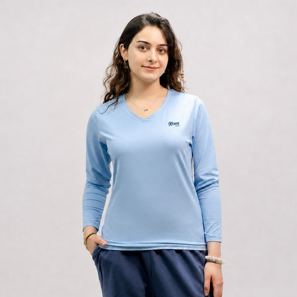 Nalu Womens UV Sun Protection LS Shirt - Lt. Blue
