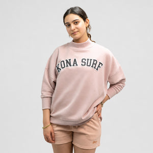 Signature Mock Womens Crew Sweatshirt - Dusty Rose