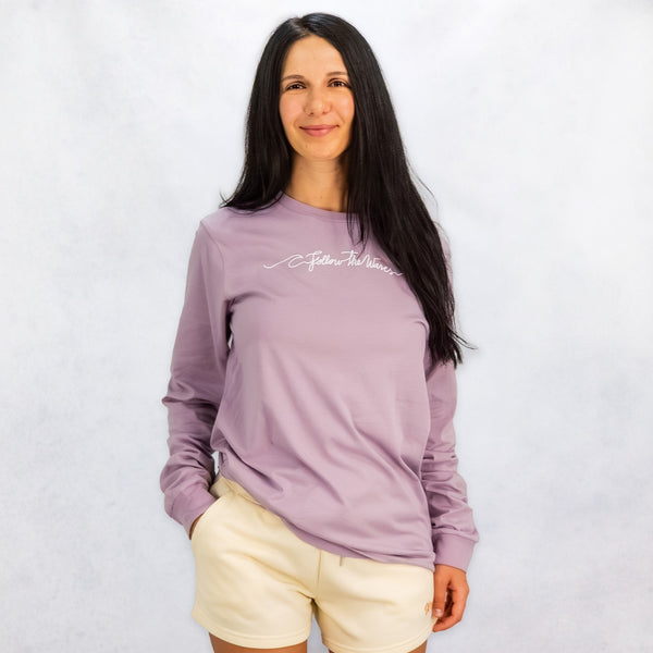Follow the Waves Womens Long Sleeve Shirt - Light Violet
