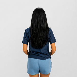 Follow the Waves Womens Midlength T-Shirt - Vintage Navy