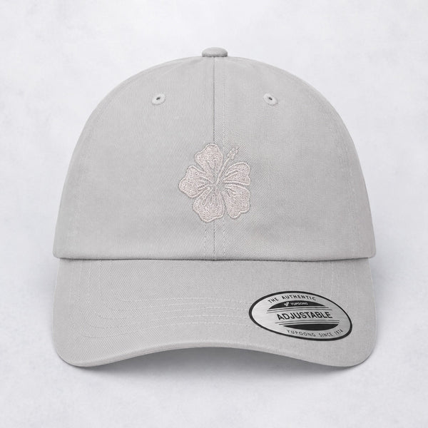 Hibiscus Womens Hat - Light Grey