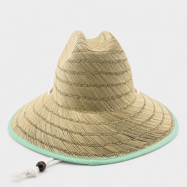 Traveler UPF 50+ Lifeguard Womens Straw Hat - Natural/Script