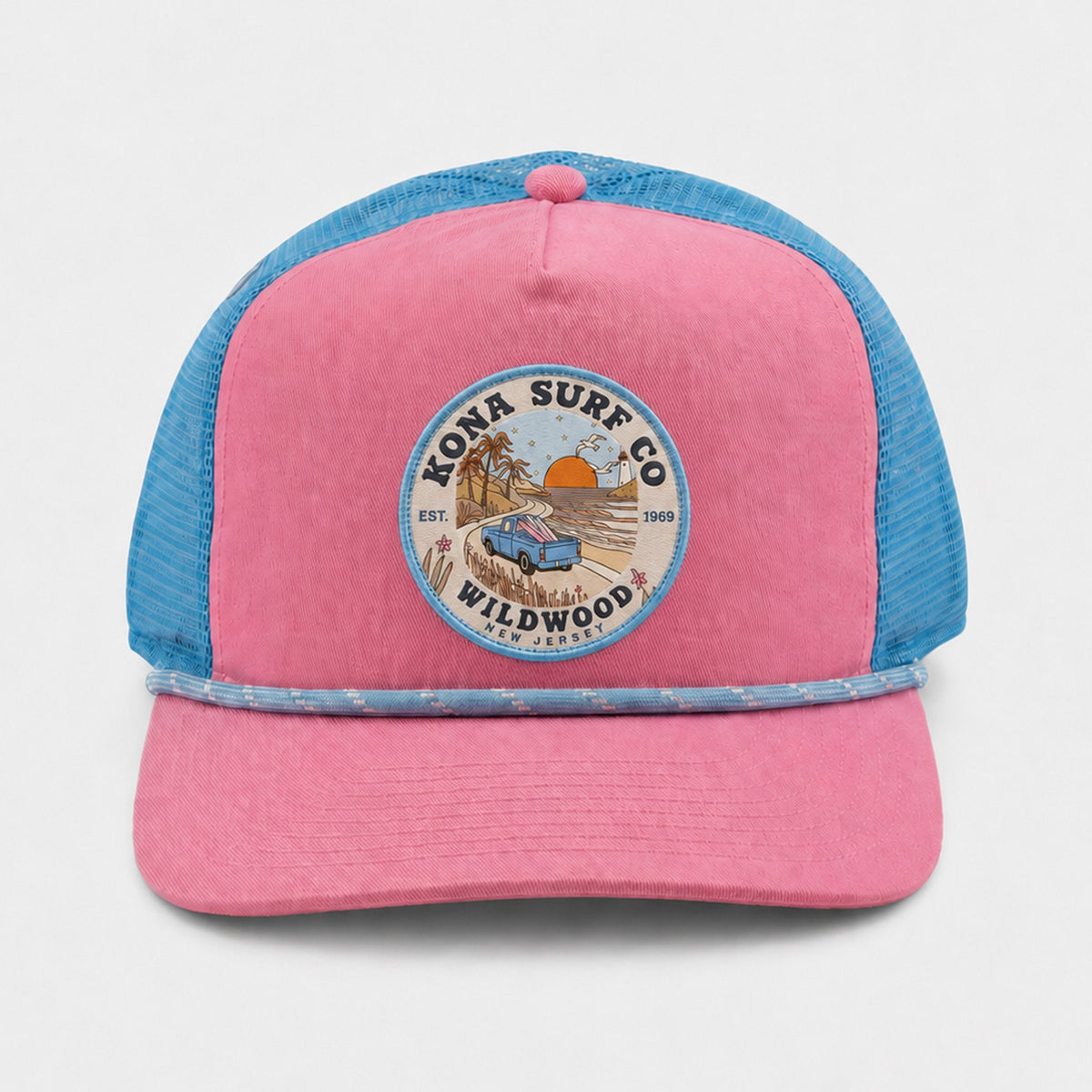 Road to the Beach Womens Trucker Hat - Pink/Carolina
