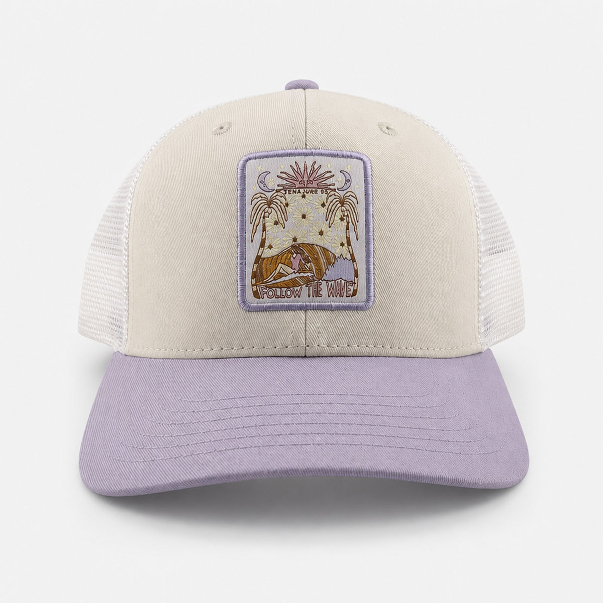Moon Daisy Womens Trucker Hat - Cream/Lilac/White