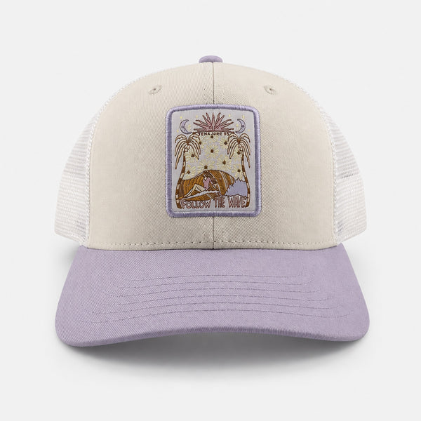 Moon Daisy Womens Trucker Hat - Cream/Lilac/White