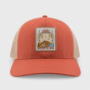 Moon Daisy Womens Trucker Hat - Nantuckett Red/Kahki