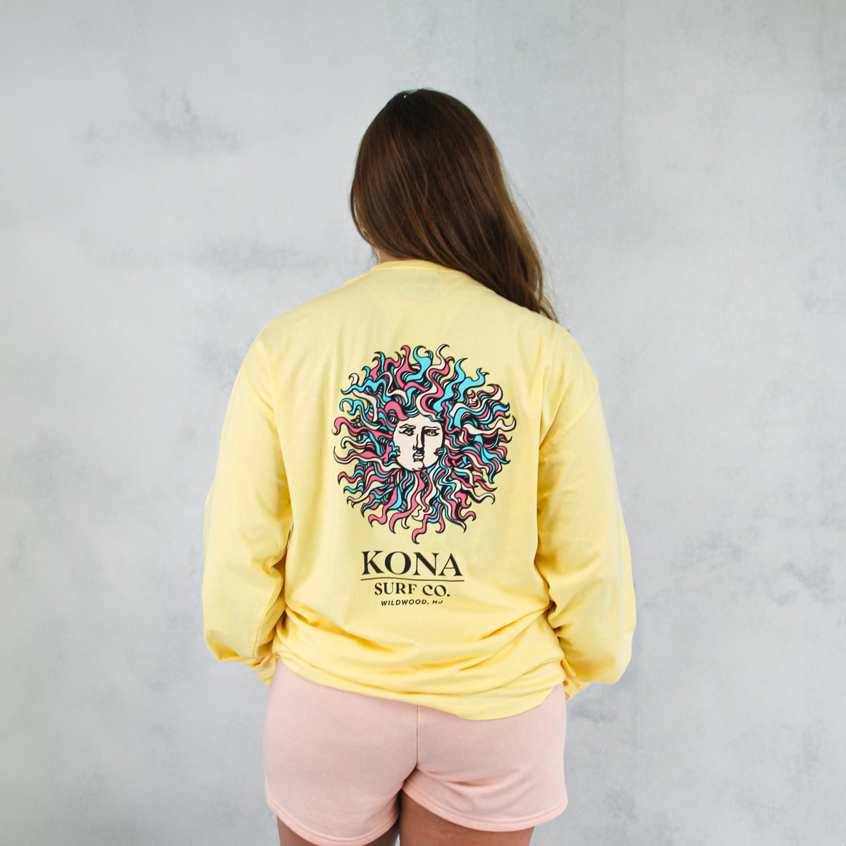 Original Sun Womens Long Sleeve Shirt - Summer Yellow/Cotton Candy