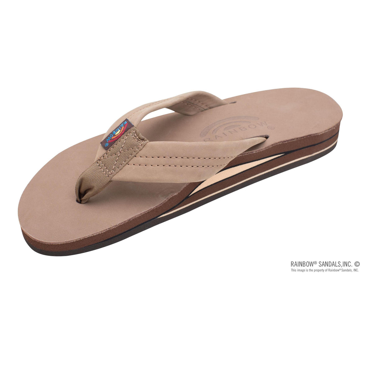 Rainbow Double Layer Wide Strap Womens Sandals