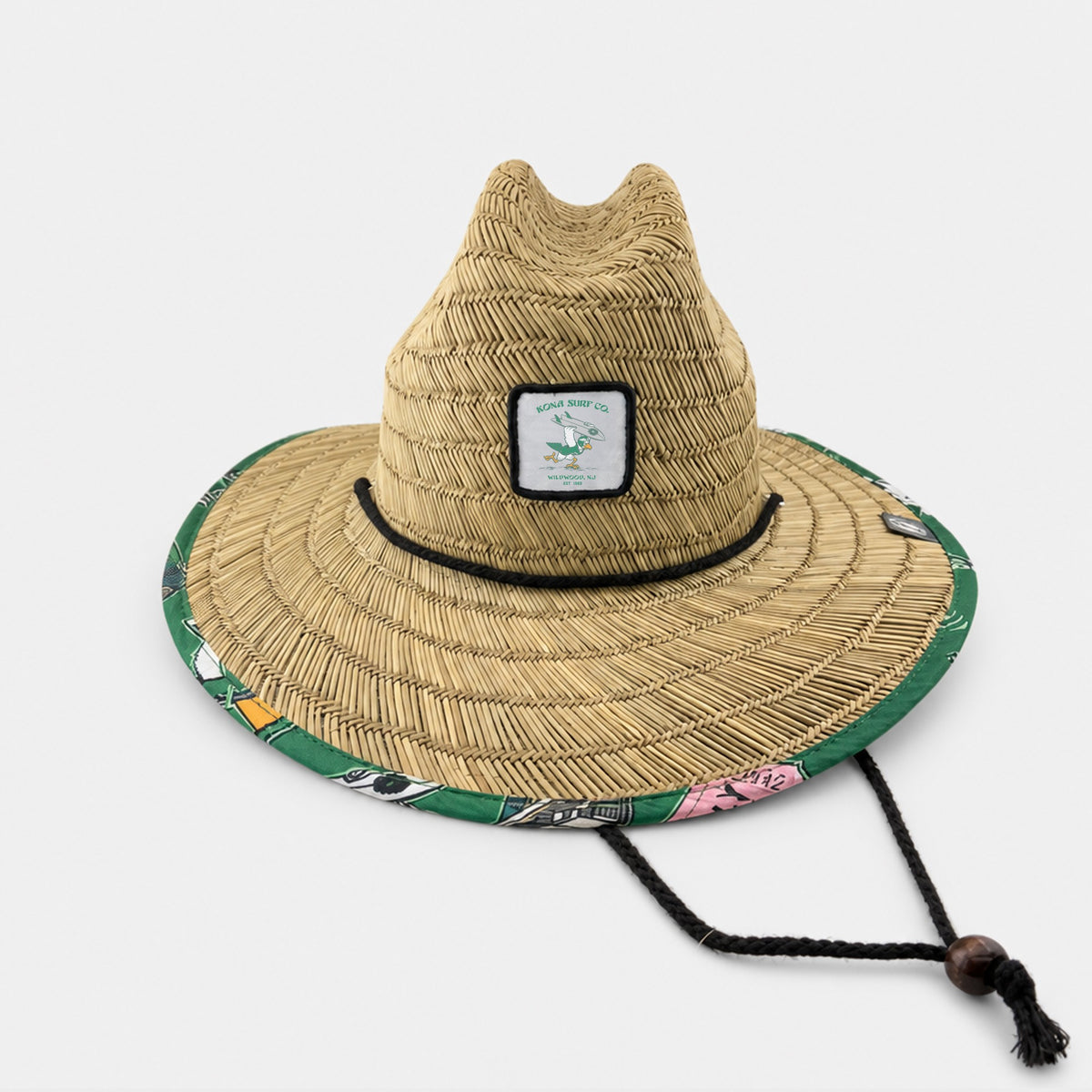 Traveler UPF 50+ Lifeguard Kids Straw Hat - Natural/For the Birds Pattern