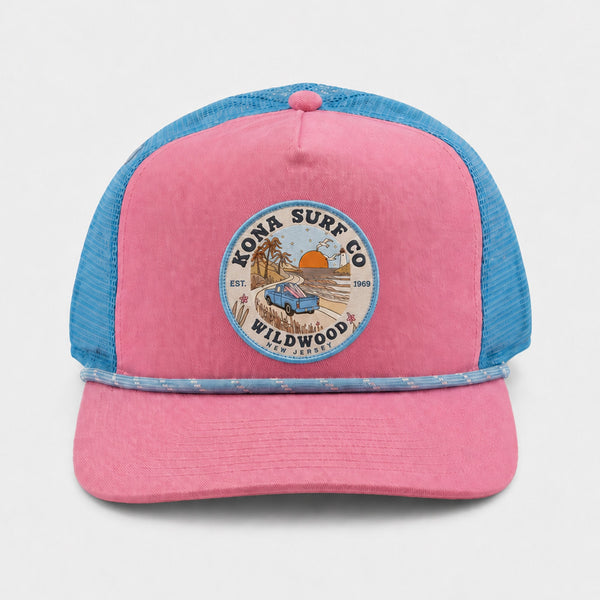 Road to the Beach Girls Trucker Hat - Pink/Carolina