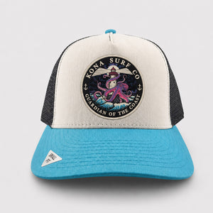 Guardian of the Coast Boys Trucker Hat - Cream/Charcoal/Aqua