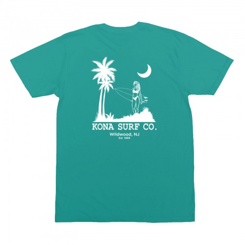 Moon Light Surf Girls T-Shirt in Teal Triblend
