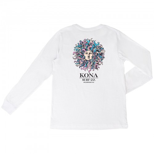 Original Sun Girls Long Sleeve Shirt in White/Cotton Candy