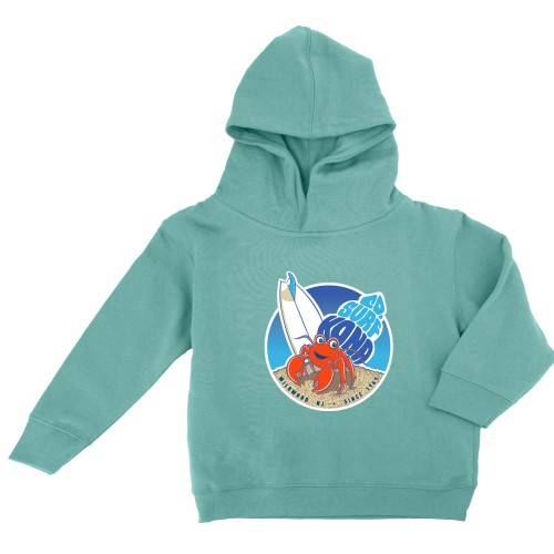 Hermit Crab Toddler Girls Pullover Hoodie in Saltwater