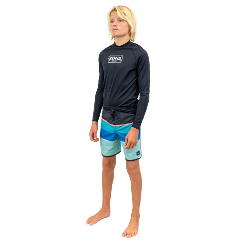 Branded Stretch UV L/S Mens Rashguard in Black