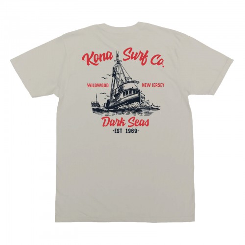 Dark Seas x Kona Collab Mens T-Shirt in Cream