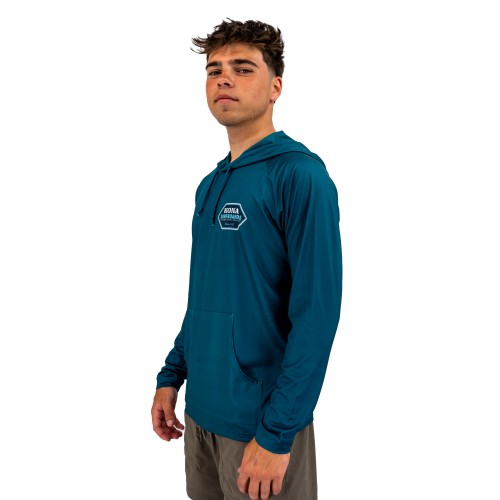 Blueprint Hooded Mens UV Sun Protection LS Shirt in Atlantic