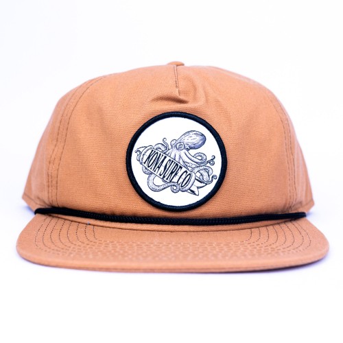 Octopus Mens Snapback Hat in Brown Sugar