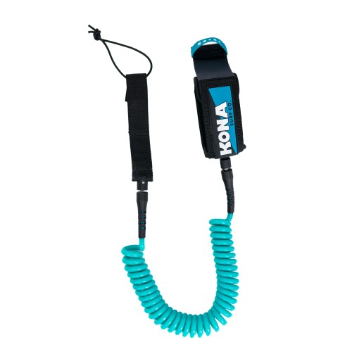 Premium Drift Ankle Coiled SUP Leash in Aqua