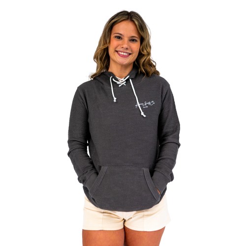 Sound of Surf Womens Baja Pullover Hoodie in Charcoal
