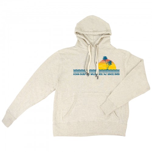 Retro Horizon Womens Pullover Hoodie in Oatmeal