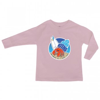 Hermit Crab Toddler Girls Long Sleeve Shirt in Pink