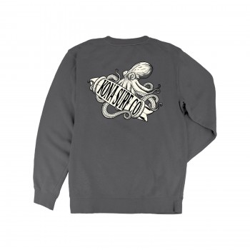 Octopus Mens Crew Sweatshirt in Pigment Black