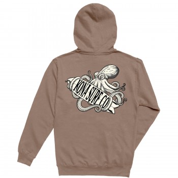 Octopus Mens Pullover Hoodie in Pigment Clay