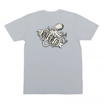 Octopus Mens T-Shirt in Silver Stone