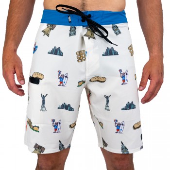 Summertime Mens Boardshorts in Philly Pattern