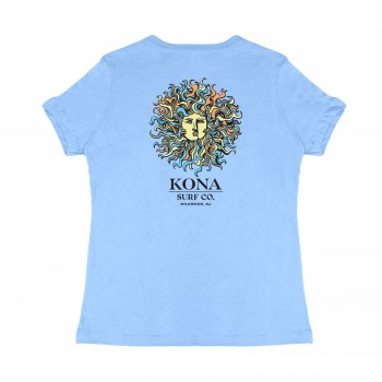 Original Sun Womens V-Neck T-Shirt in Blue Triblend/Summer