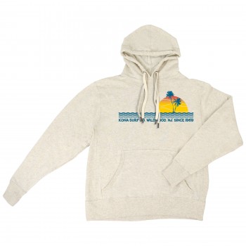 Retro Horizon Womens Pullover Hoodie in Oatmeal