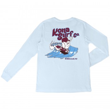 For The Phils Womens Long Sleeve Shirt in Baby Blue