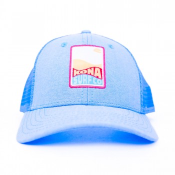 Sunny Side Womens Trucker Hat in Carolina Blue